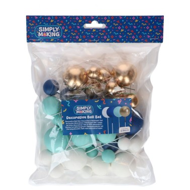 Cake Bubble Topper Blue Gold 32 pieces Simply Making