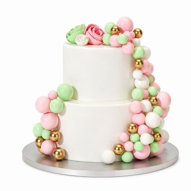 Cake Bubble Topper Rose Green Gold 32 pieces Simply Making