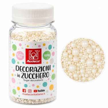 Mischen Sie weiße weiche Zuckerperlen 100g Modecor