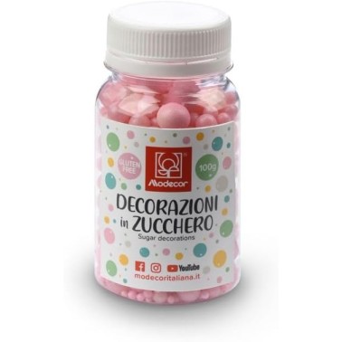 Mix pink sugar pearls 100g pink Modecor