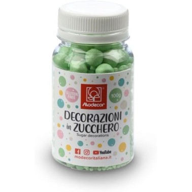 Mix Green Sugar Pearls 100g Modecor