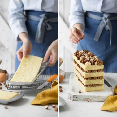 Set 4 molds for rectangular layered cakes 25.5 x 10.5 x 2 cm