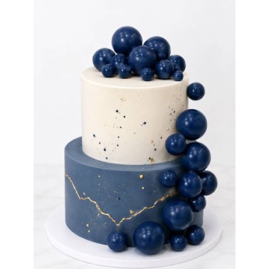 Cake Bubble Topper Plastic Blue Navy 20 pieces