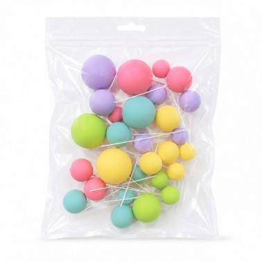 Dort bublina plastová topper pastel mix 30 kusů