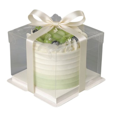 Transparente Box für weiße Kuchen 17x17x12,5 cm 