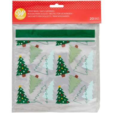 Bags for reclosable sweets Christmas tree 18.5 x 18.5 cm 20 pcs Wilton