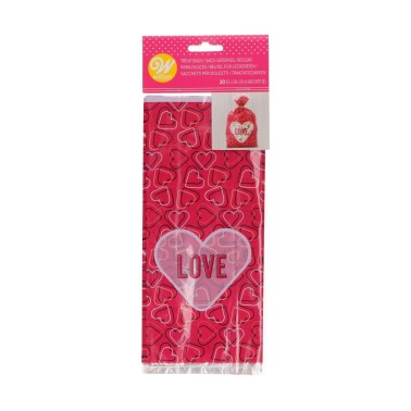 Sacchetti per dolci Amore 10 x 24 cm 20 pz Wilton