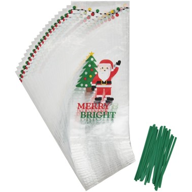 Sacchetti per dolci Babbo Natale 11 x 23,5 cm 20 pz  Wilton