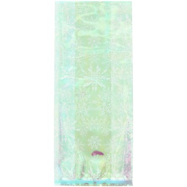 Sacchetti per dolci iridescenti Fiocco di neve 11 x 23,5 cm 10 pz  Wilton