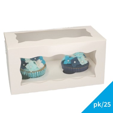 Set 25 boxes for 2 white cupcakes