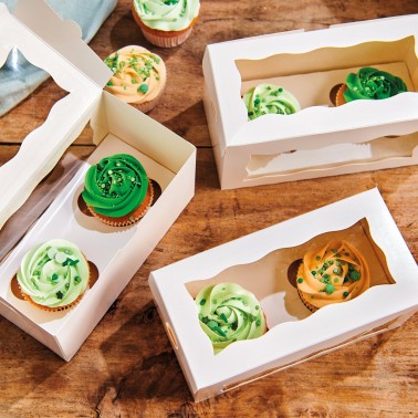Set 25 boxes for 2 white cupcakes