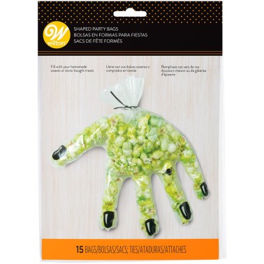 Hand-shaped sweets bags 23 cm 15 pcs Wilton