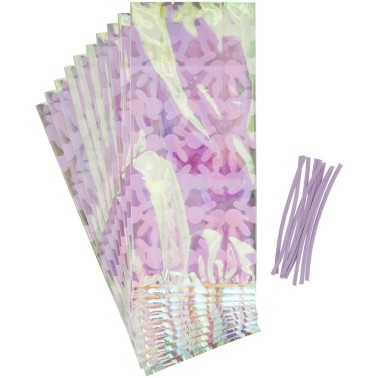 Rabbit iridescent sweet bags 11 x 23.5 cm 10 pcs Wilton