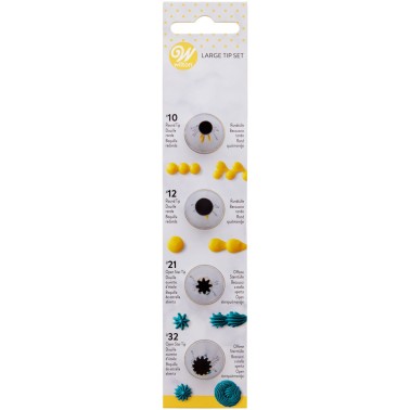 Set 4 large decorative spouts 010 012 021 032 Wilton