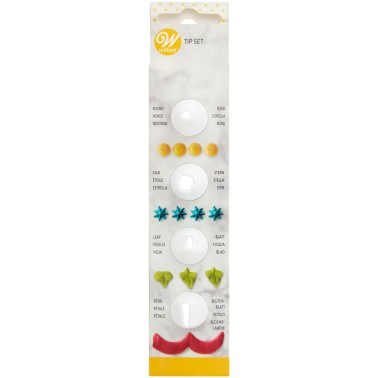 Set 4 beccucci decorativi Stella, Tondo, Foglia, Petalo Wilton