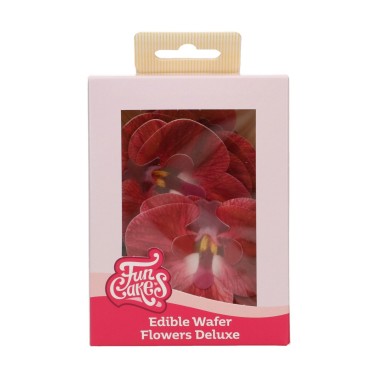 Blumen in essbarer Waffel Deluxe Red Orchid Media 10 PC Funcakes