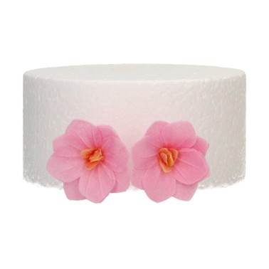Fiori in cialda commestibili Deluxe Ortensia Rosa piccola 18 pz FunCakes