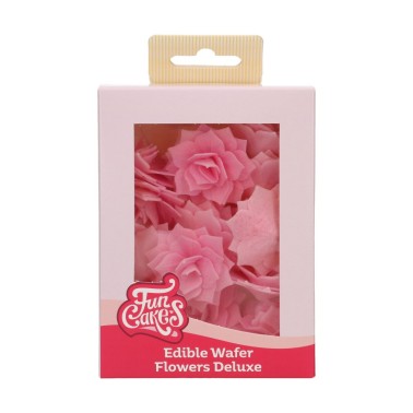 Flowers in edible waffle Deluxe Rosalia Rosa Media 15 pcs funcakes