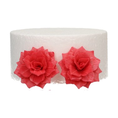 Fleurs de ravageurs comestibles de luxe Rose Rosalia Rouge Media 15 PCS Funcakes
