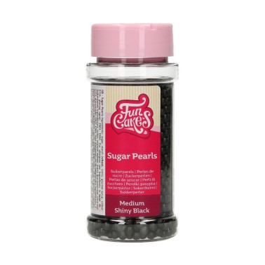 Perles de sucre 4mm Noir Brillant 80g Funcakes 