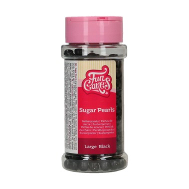 Velký černý cukr Perly 80 g Funcakes 