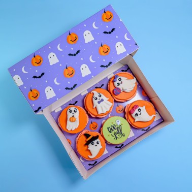 Set 2 scatole per cupcake e dolci Notte di paura Halloween