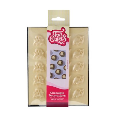 Décorations au chocolat Ghost White 20 pcs Funcakes