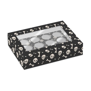 Set 2 boxes for 12 cupcake Halloween skeleton