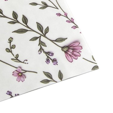 50 fogli carta pergamena 25 x 25 cm Fiori per Bento cake e dolci