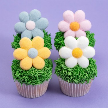 Marshmallow Pastel Flowers 12 pcs