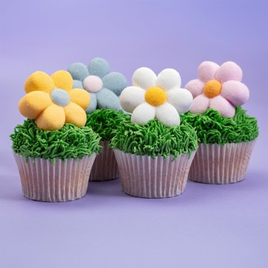 Marshmallow Pastel Flowers 12 pcs