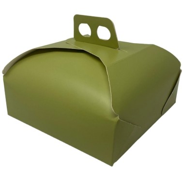 25ks Cake Box s 41x41 cm pistachio rukojeť