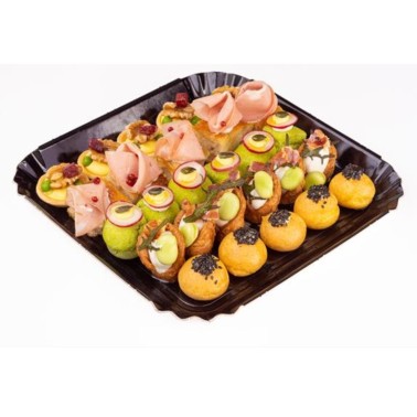 10 kg tray for black square pastry 24x24 cm 124 pcs
