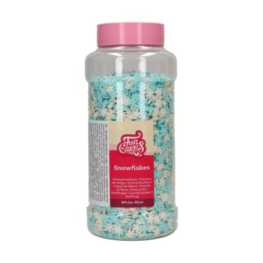 Weiße und blaue Schneeflocken 450 g Funcakes