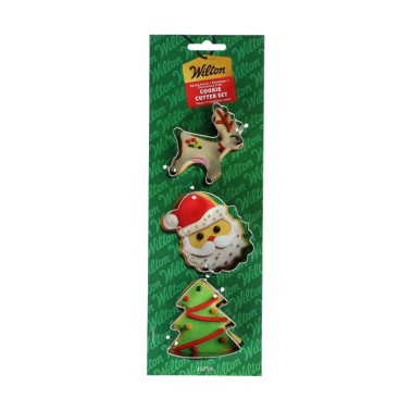 Set 3 řízky Santa Claus / sobů / vánoční strom Wilton