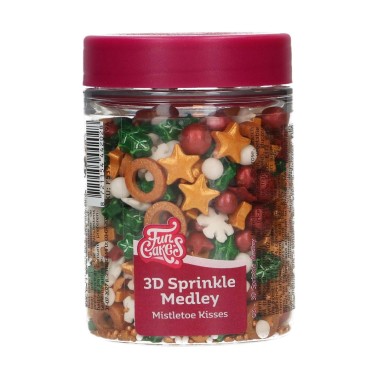 3D Sprinkles Mix Kisses under the mistletoe 70 g Funcakes