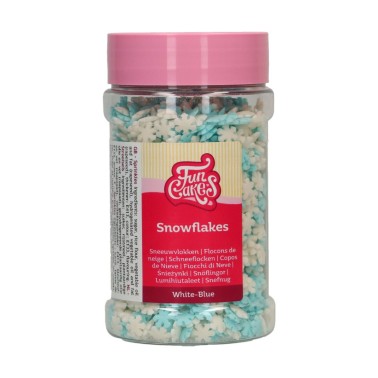 Bílé a modré sněhové vločky 150 g Funcakes