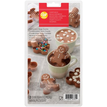 Stampo Pan di Zenzero per cioccolato e candy melts 3 cavità Wilton