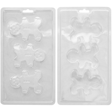 Gingerbread mold for chocolate and candy melts 3 cavities Wilton