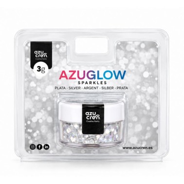 Glitter alimentare Argento 3 g Azuglow Sparkle Azucren