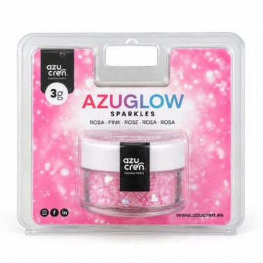 Glitter alimentare Rosa 3 g Azuglow Sparkle Azucren