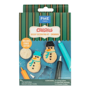 Kit per decorare biscotti Pupazzo di neve PME 5 componenti 116,7 g