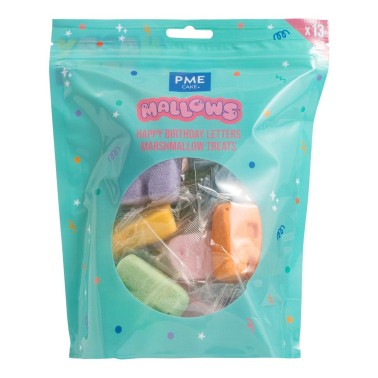Marshmallow Lettere Happy Birthday PME 13 pezzi 180 g