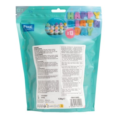 Marshmallow Lettere Happy Birthday PME 13 pezzi 180 g