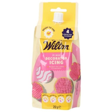 Glassa decorativa per dolci con 4 beccucci ROSA 212 g Wilton