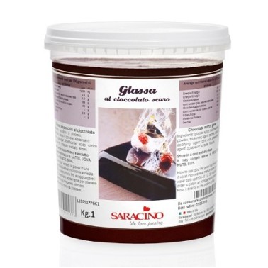 Glassa a specchio al cioccolato scuro Saracino 1 kg - Saracino in vendita su Sugarmania.it