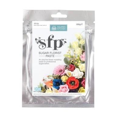 Sugar florist paste Squires Kitchen 200 grammi BIANCO opaco - Squires Kitchen in vendita su Sugarmania.it