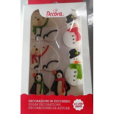 Set 6 decorazioni in zucchero Natale Decora - Decora in vendita su Sugarmania.it