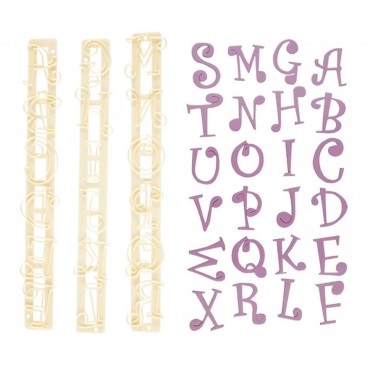 Set tagliapasta lettere e numeri Funky - FMM sugarcraft in vendita su Sugarmania.it