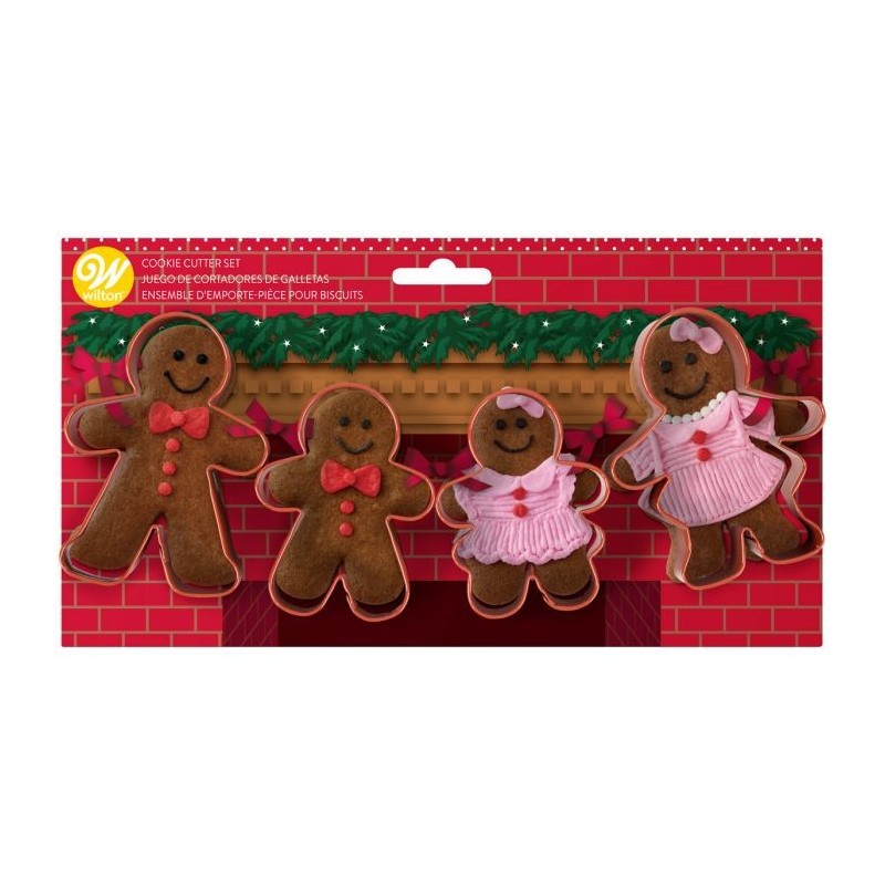 Set 4 tagliapasta Wilton gingerbread family - Wilton in vendita su Sugarmania.it